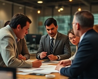 insight-driven reputation management, analytical expression, synthesizing insights, photorealistic, innovation lab with brainstorming tools, highly detailed, collaboration among experts, immersive focus, earth tones, diffused lighting, shot with a 50mm lens